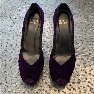 Stuart Weitzman Purple Suede platform Pump size 8